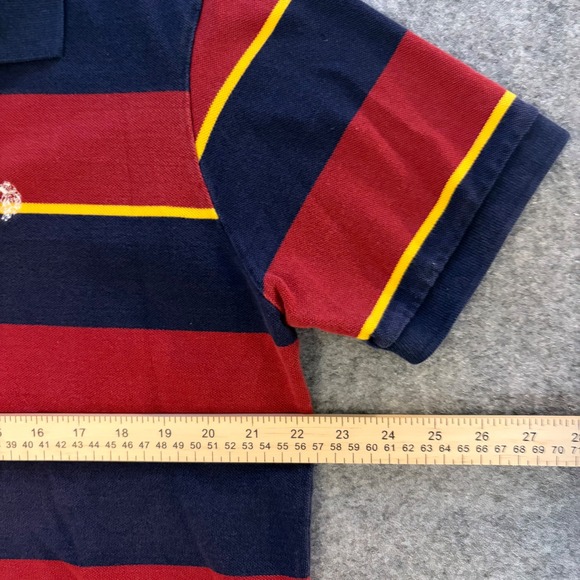 US Polo Assn Mens XL Polo Shirt Red Navy Blue Yellow Striped Short Sleeve - Picture 7 of 8